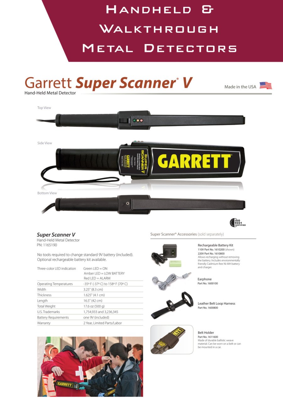Handheld and walkthrough metal detectors